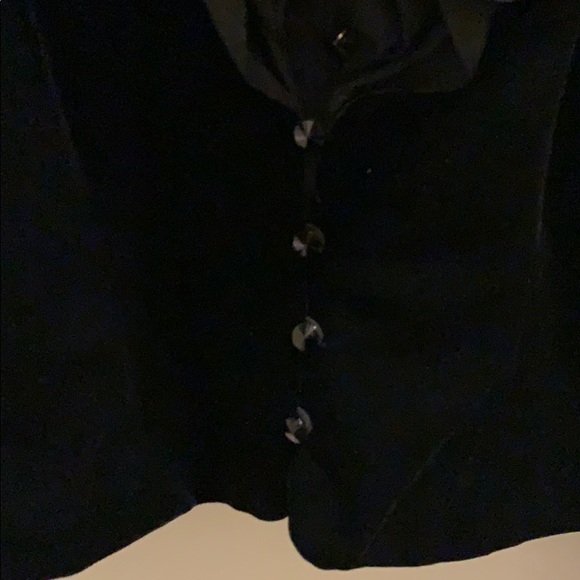 For a Holiday Party! Black Velvet & Taffeta Blouse - Picture 3 of 5